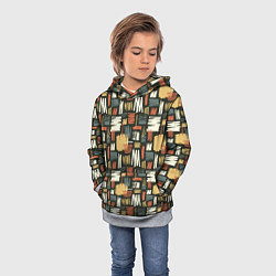 Толстовка-худи детская Узор штрихованный, цвет: 3D-меланж — фото 2