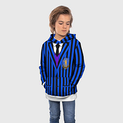 Толстовка-худи детская Ученик академии Невермор: униформа, цвет: 3D-белый — фото 2