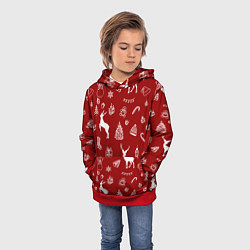 Толстовка-худи детская Новогоднее настроение уют, цвет: 3D-красный — фото 2