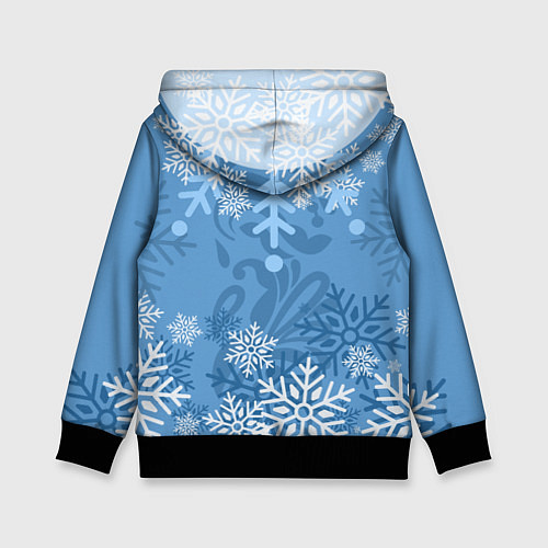 Детская толстовка Снегурочка с косами / 3D-Черный – фото 2