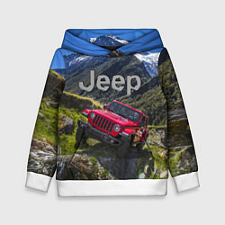Толстовка-худи детская Chrysler Jeep Wrangler Rubicon - горы, цвет: 3D-белый