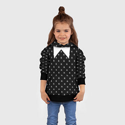 Толстовка-худи детская Уэнздей Аддамс: униформа, цвет: 3D-черный — фото 2