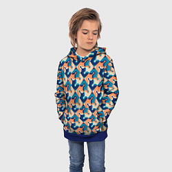 Толстовка-худи детская Абстрактный орнамент, цвет: 3D-синий — фото 2