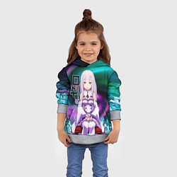 Толстовка-худи детская Re: Zero - Emilia, цвет: 3D-меланж — фото 2