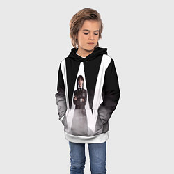 Толстовка-худи детская W wednesday addams, цвет: 3D-белый — фото 2