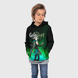 Толстовка-худи детская Аль Хайтам Геншин Импакт, цвет: 3D-меланж — фото 2