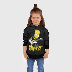 Толстовка-худи детская Slipknot Барт Симпсон рокер логотипы, цвет: 3D-черный — фото 2