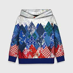 Детская толстовка Флаг России в стиле пэчворк