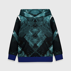 Толстовка-худи детская Голубые и чёрные полоски, цвет: 3D-синий