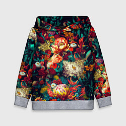 Детская толстовка Цветочный паттерн с цветами и листьями