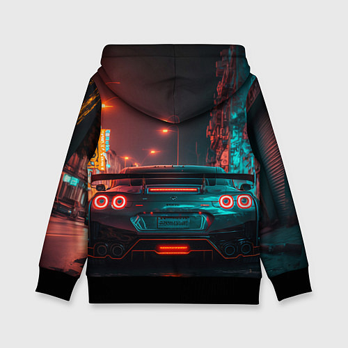 Детская толстовка GTR в ночном городе / 3D-Черный – фото 2