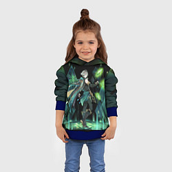 Толстовка-худи детская Аль-Хайтам - взрыв стихий, цвет: 3D-синий — фото 2