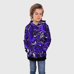 Толстовка-худи детская Фиолетовая абстракция, цвет: 3D-черный — фото 2