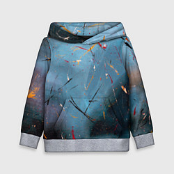 Толстовка-худи детская Тёмно-синий абстрактный туман и краски, цвет: 3D-меланж