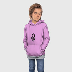 Толстовка-худи детская Замочек к ключику розовый, цвет: 3D-меланж — фото 2