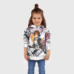 Толстовка-худи детская Девушка с AUG, цвет: 3D-белый — фото 2