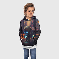 Толстовка-худи детская Робот с сердцем, цвет: 3D-белый — фото 2