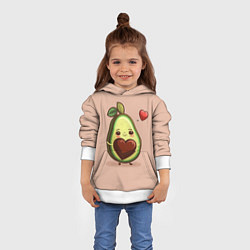 Толстовка-худи детская Влюбленная авокадо - парные, цвет: 3D-белый — фото 2