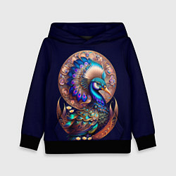 Толстовка-худи детская Синяя птица арт, цвет: 3D-черный
