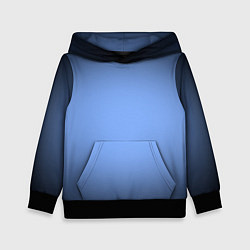Толстовка-худи детская Васильковый оттенок с черной виньеткой, цвет: 3D-черный