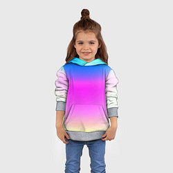 Толстовка-худи детская Неоновые краски космоса, цвет: 3D-меланж — фото 2