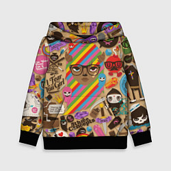 Толстовка-худи детская Девочка fear, цвет: 3D-черный