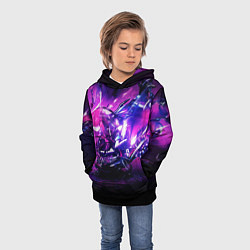 Толстовка-худи детская Неоновый катаклизм, цвет: 3D-черный — фото 2