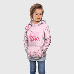 Толстовка-худи детская Папина дочка сакура, цвет: 3D-меланж — фото 2