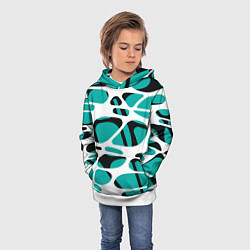 Толстовка-худи детская Абстрактный узор из сетчатых прожилок, цвет: 3D-белый — фото 2