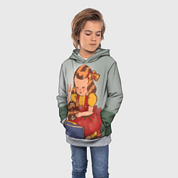Толстовка-худи детская Девочка с виниловой пластинкой - рождена быть звез, цвет: 3D-меланж — фото 2
