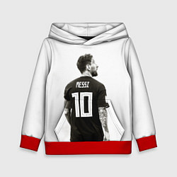 Толстовка-худи детская 10 Leo Messi, цвет: 3D-красный