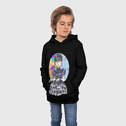 Толстовка-худи детская Wednesday Addams танцует, цвет: 3D-черный — фото 2