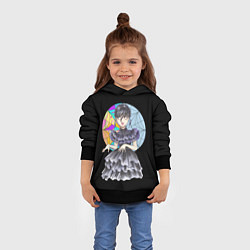 Толстовка-худи детская Wednesday Addams танцует, цвет: 3D-черный — фото 2