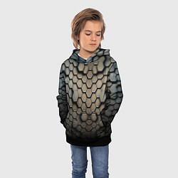 Толстовка-худи детская Сталь и соты, цвет: 3D-черный — фото 2