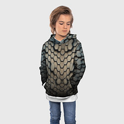 Толстовка-худи детская Сталь и соты, цвет: 3D-белый — фото 2