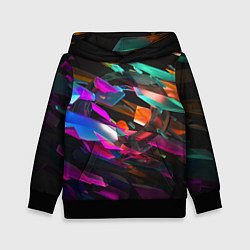 Толстовка-худи детская Разноцветные осколки реальности, цвет: 3D-черный
