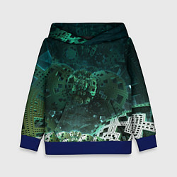 Толстовка-худи детская Техно-металлическая конструкция, цвет: 3D-синий