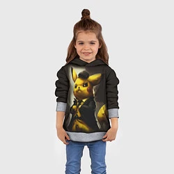 Толстовка-худи детская Пикачу в строгом костюме, цвет: 3D-меланж — фото 2