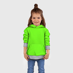 Толстовка-худи детская Кислотный зеленый, цвет: 3D-меланж — фото 2