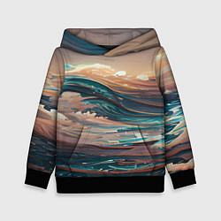 Толстовка-худи детская Необъятный океан, цвет: 3D-черный