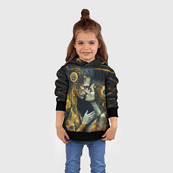 Толстовка-худи детская Gustav Klimt Cyberpunk, цвет: 3D-черный — фото 2