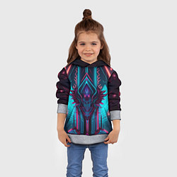 Толстовка-худи детская Кибернетический узор дракона, цвет: 3D-меланж — фото 2