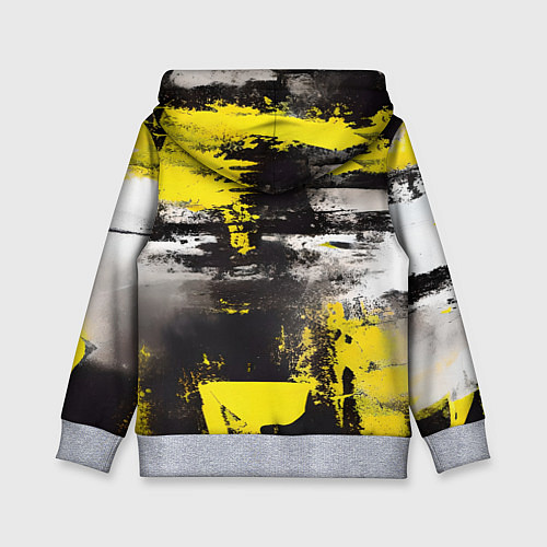 Детская толстовка Черно-желтая абстракция, нейросеть / 3D-Меланж – фото 2