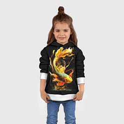 Толстовка-худи детская Рыба пламенный дракон, цвет: 3D-белый — фото 2