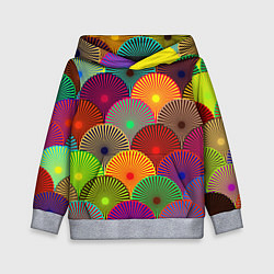 Толстовка-худи детская Multicolored circles, цвет: 3D-меланж