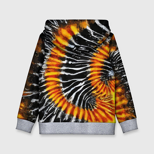 Детская толстовка Tie dye - тай дай в черно белую полоску / 3D-Меланж – фото 2