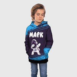 Толстовка-худи детская Марк космонавт даб, цвет: 3D-черный — фото 2