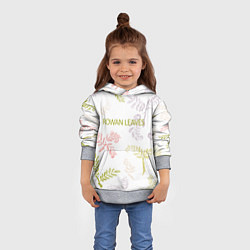 Толстовка-худи детская Rowan leaves, цвет: 3D-меланж — фото 2