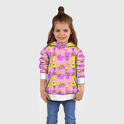 Толстовка-худи детская Childrens pattern, цвет: 3D-белый — фото 2