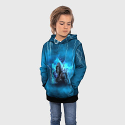 Толстовка-худи детская Stalker sky art blue, цвет: 3D-черный — фото 2